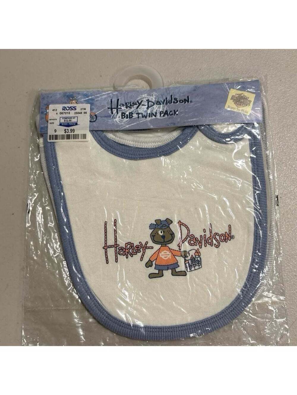 Vintage Harley-Davidson Infant Baby Bib Twin Pack NWT Born to Ride